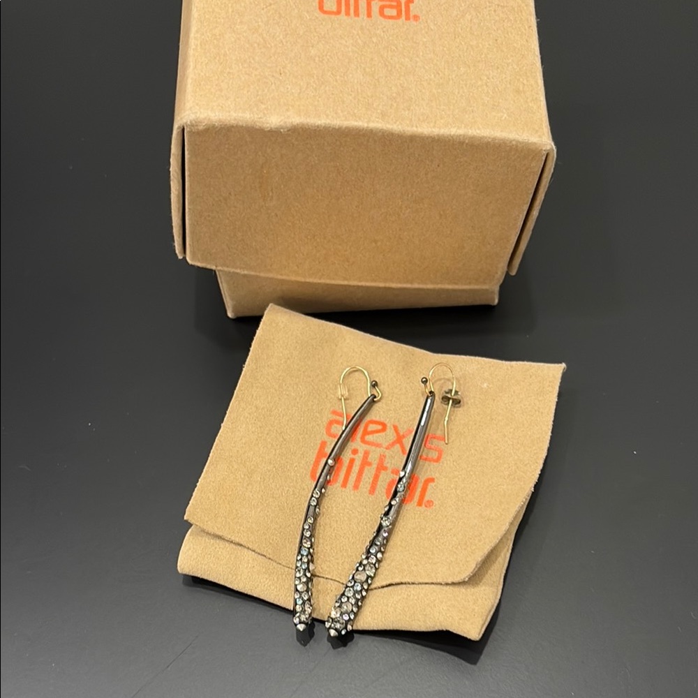 Alexis Bittar Sleek Black and Silver Earrings